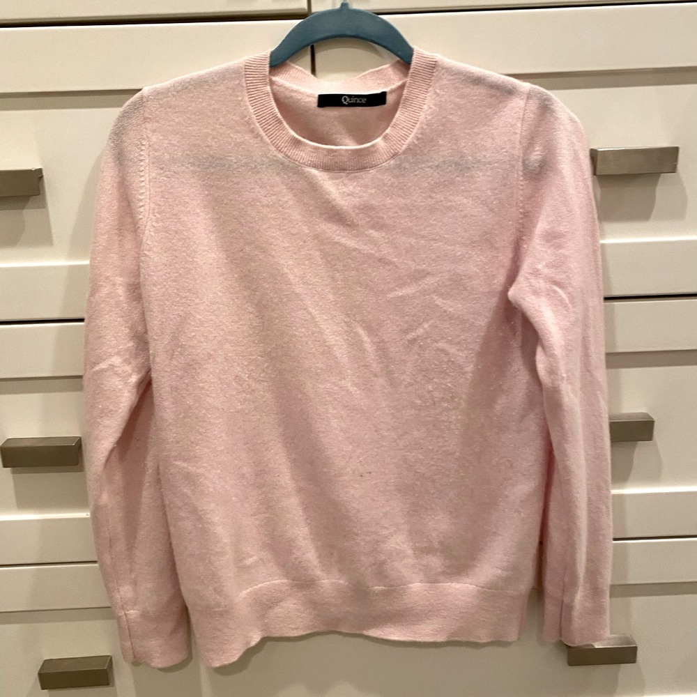 Quince 100% cashmere baby pink size S crewneck sweater